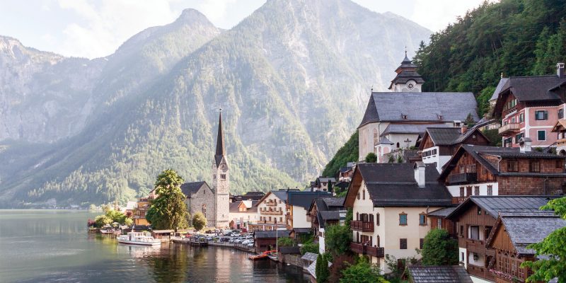 A postcard-perfect photo of Hallstatt, Austria’s most beautiful town.
