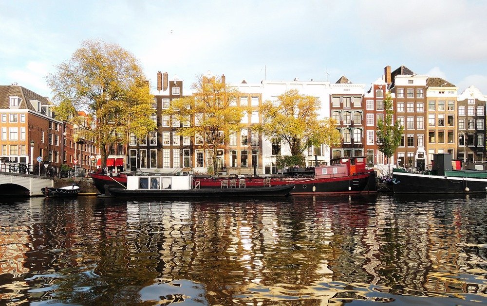 Sunny day in Amsterdam, the Netherlands